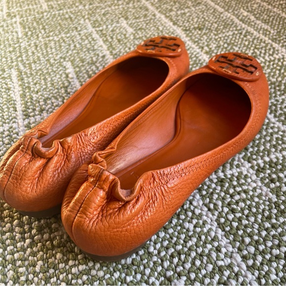 Tory Burch Orange Ballet Flats Size 6.5 - Picture 6 of 12